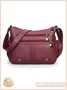 Soft PU Leather Multi Pocket Crossbody Shoulder Handbag Tote Satchel